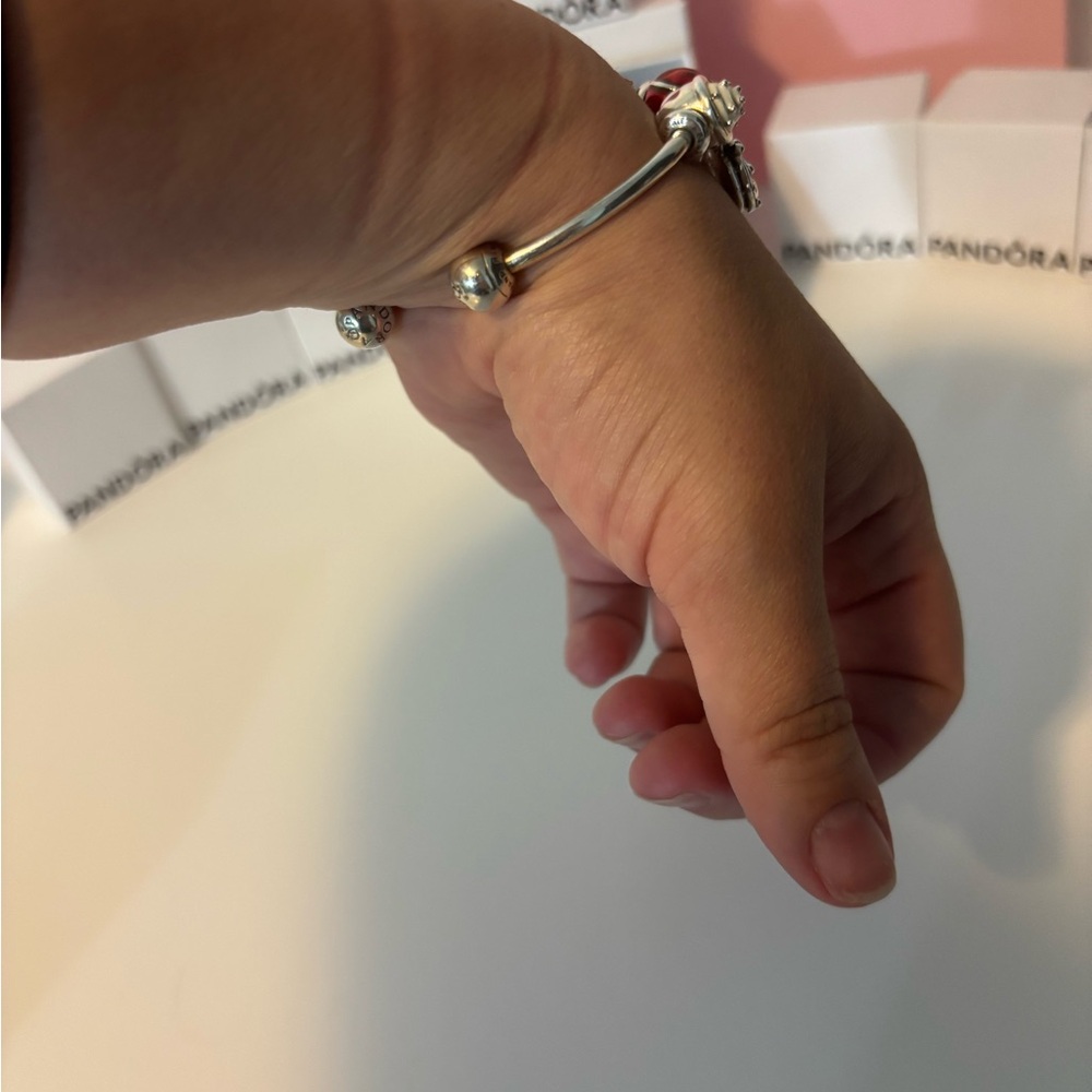 Discontinued Pandora Silver Open Bangle Bracelet - Picture 5 of 5